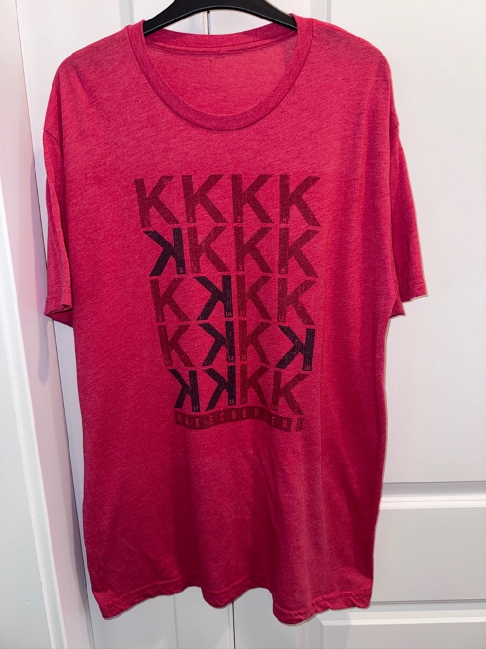 Red Graphic baseball Tee with Black Print